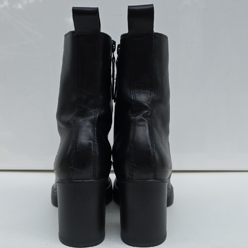 469 ECCO Shape Sculpted Motion 55 Black Leather Lace-Up Boots Size 41 (10-10.5) - Picture 4 of 8